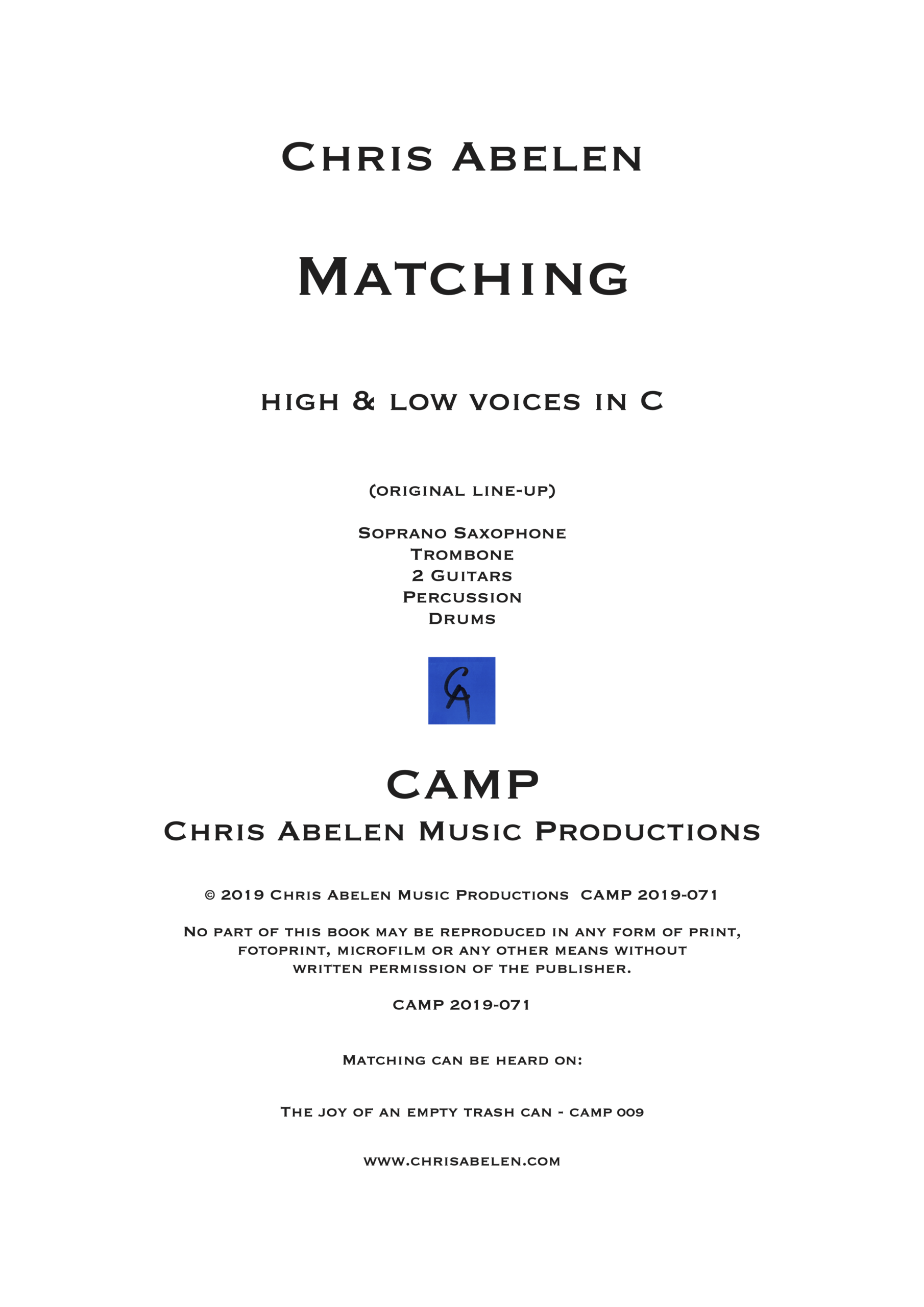 Matching score for C instr. - Score cover